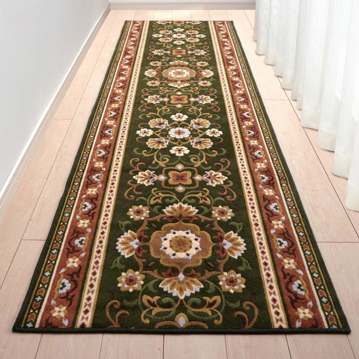日本製 抗菌・防臭加工 アラベスク柄 廊下敷 65×240cm｜ファミリー