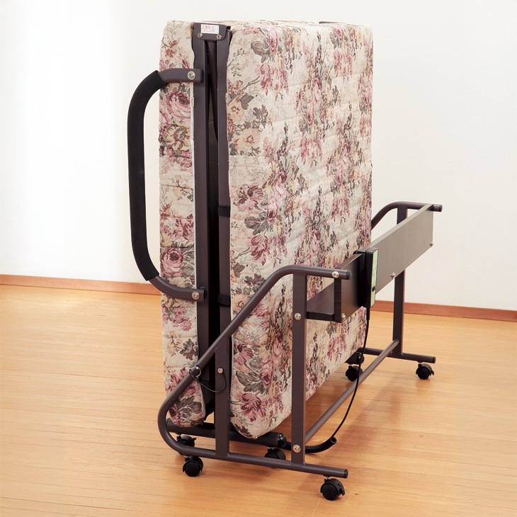 ワルツ 木製棚付き収納式リクライニングベッド コンセント付き 電動タイプ・セミダブル