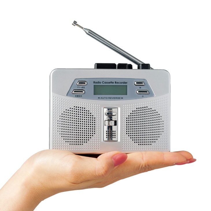 お散歩ラジカセ ワイドFM対応 両耳イヤホン付き