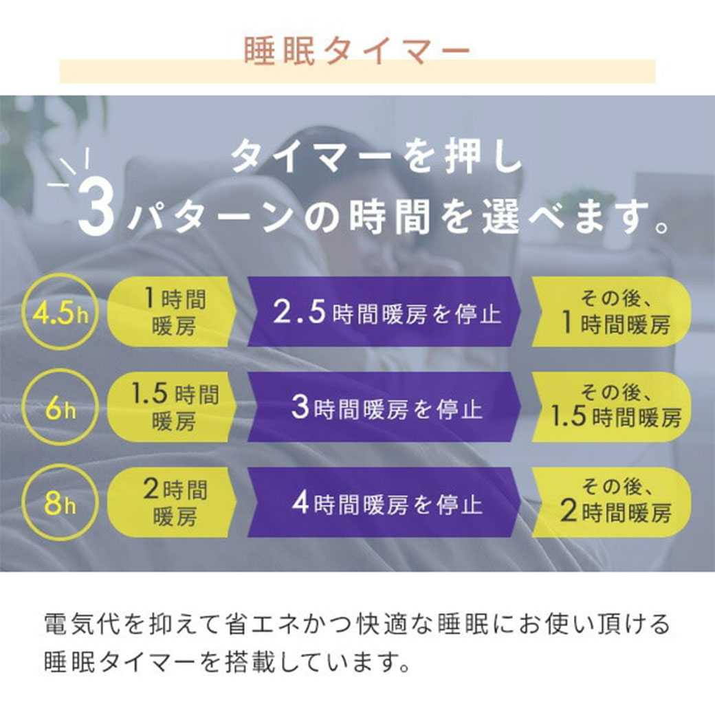 体にフィットする電気掛毛布 188×130cm YMK-3D50