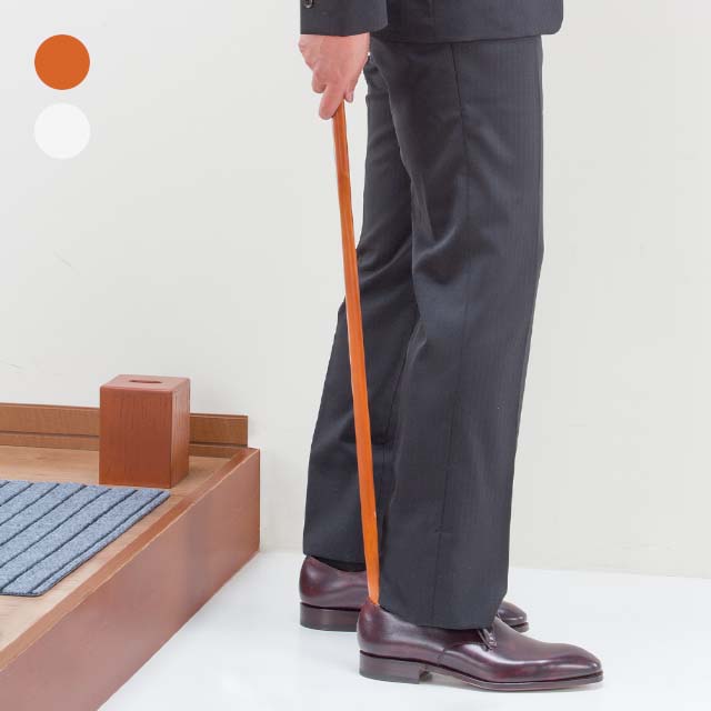 天然木スタンド付き靴べら