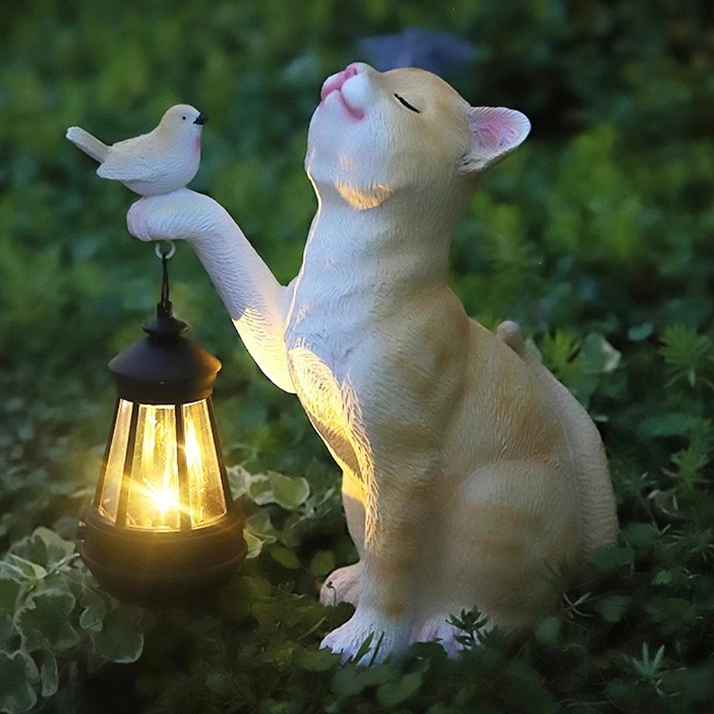 ソーラー電源センサーねこランタン｜ファミリー・ライフ公式通販