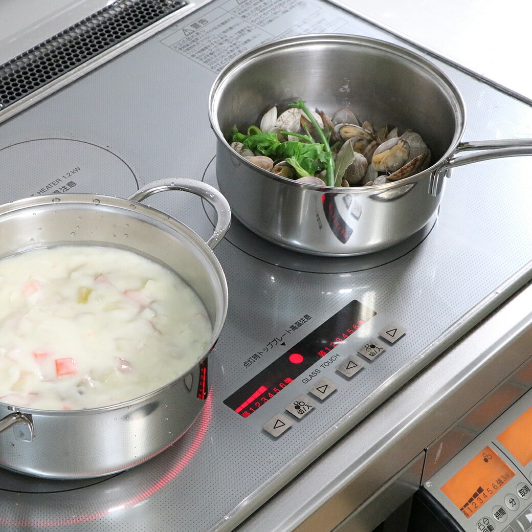 ステンレス製二段蒸し器 18cm LU-18M