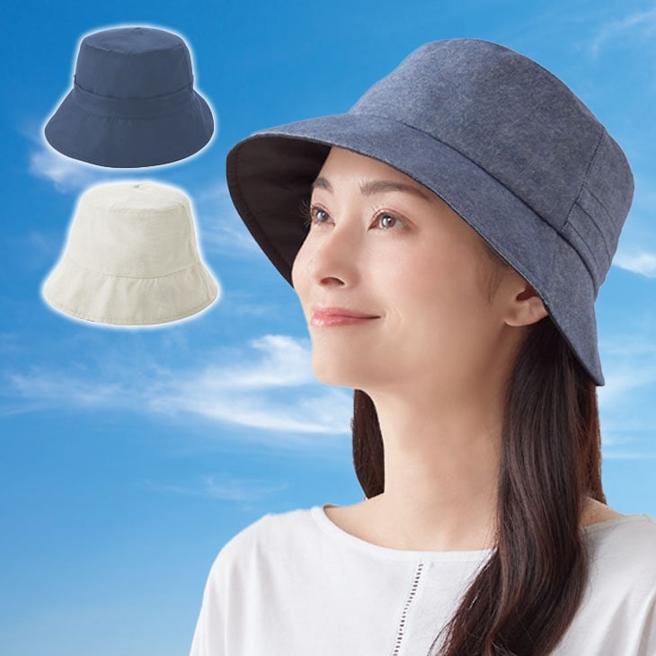 日差しをよける日傘帽子