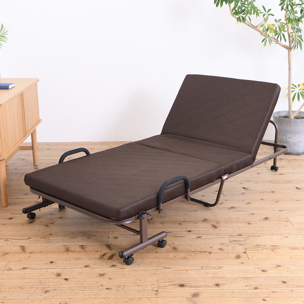 高反発メッシュ仕様収納式リクライニングベッド