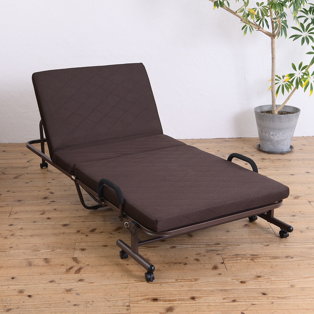 高反発メッシュ仕様収納式リクライニングベッド