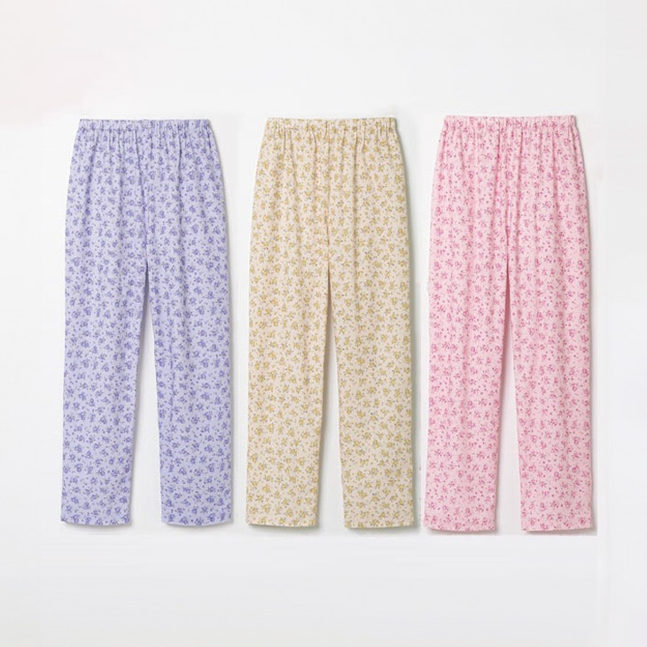 綿100%婦人用下だけパジャマ3色組 同サイズ M~LL