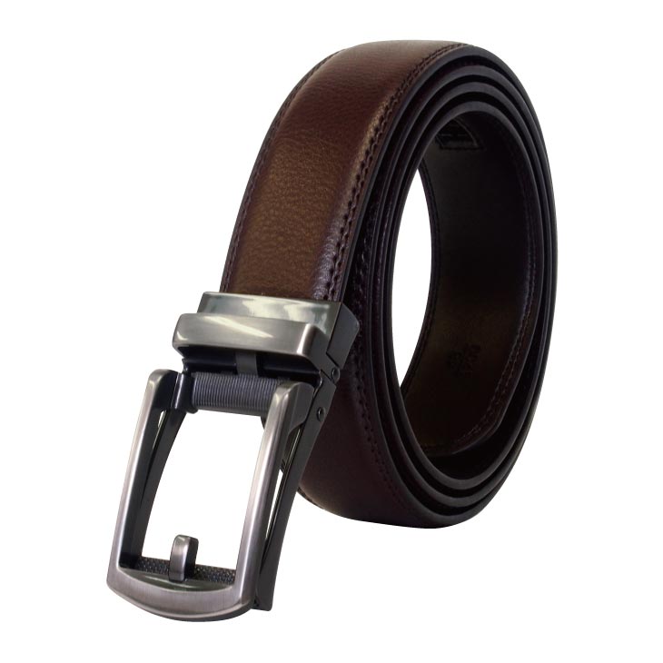 牛革ラチェット式ベルト 3本組 黒+茶+クロコ型押し黒