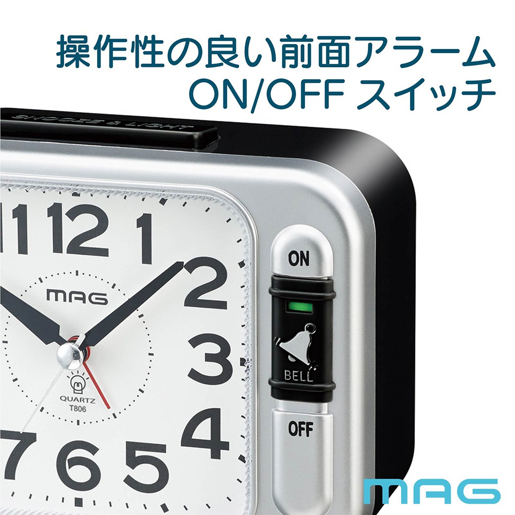 目覚まし時計 夜間ライト付き