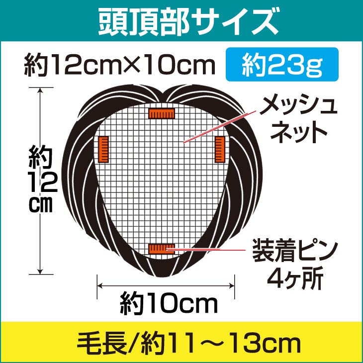 人毛100％簡単ふんわりピース 部分かつら