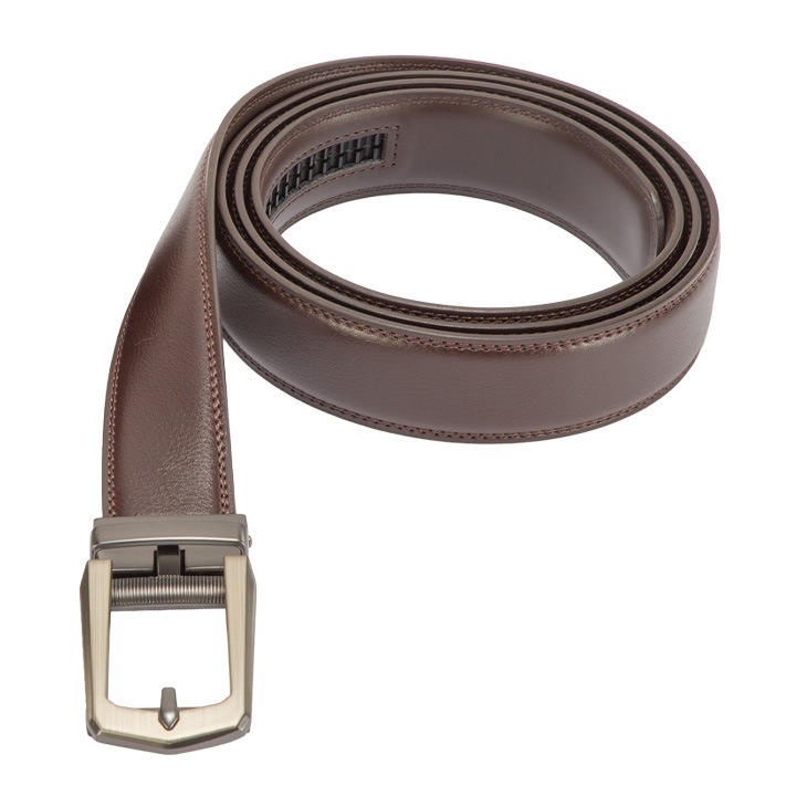 ロング 牛革ラチェット式ベルト 黒2本＋茶1本 合計3本組