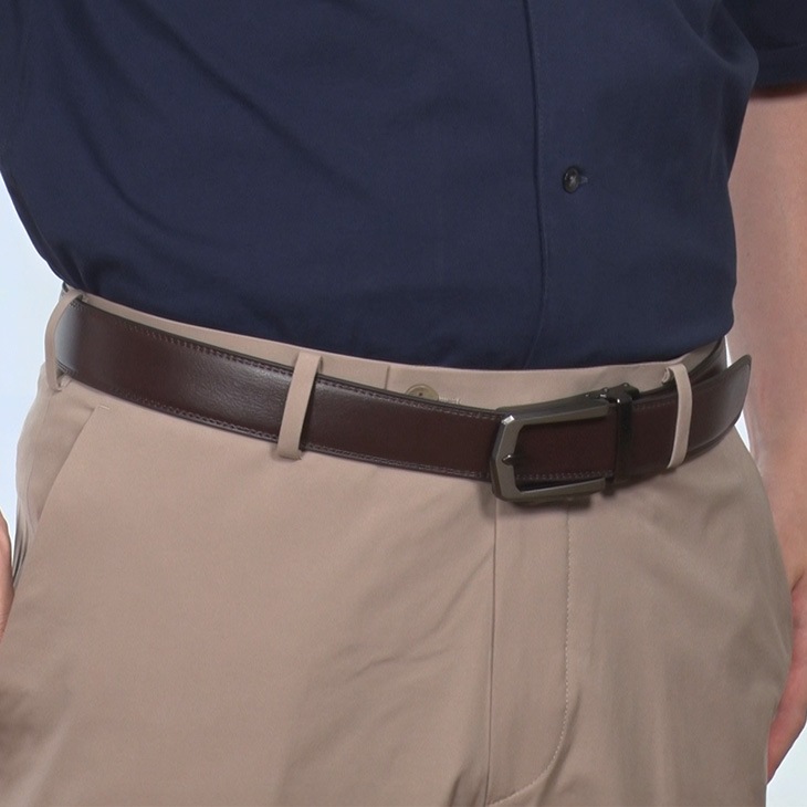 ロング 牛革ラチェット式ベルト 黒2本＋茶1本 合計3本組