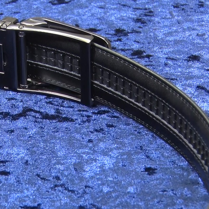 ロング 牛革ラチェット式ベルト 黒2本＋茶1本 合計3本組