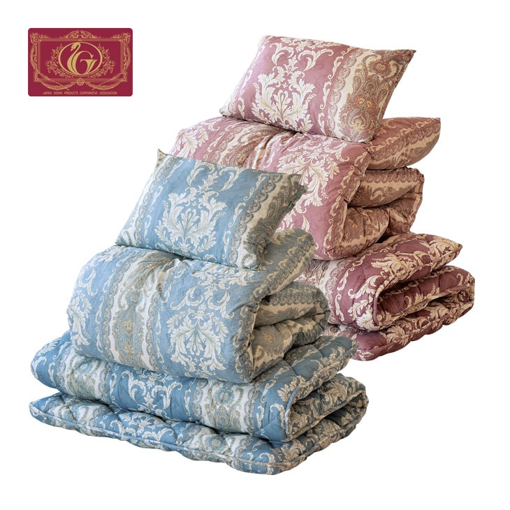 エクセルゴールドラベル付き 日本製 ホワイトダックダウン90% 羽毛布団4点セット