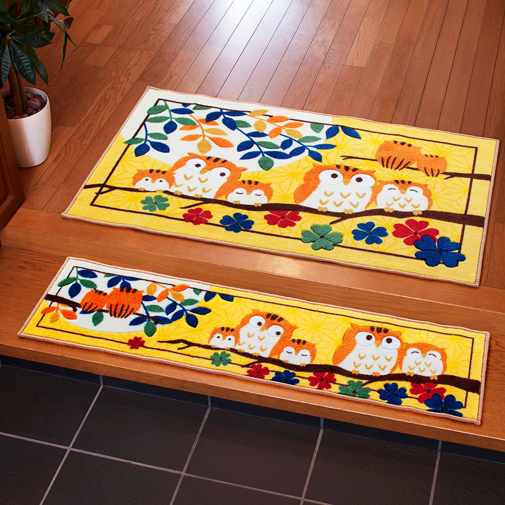 幸福の七福ろう 玄関マット あがりかまち 30×120cm｜ファミリー