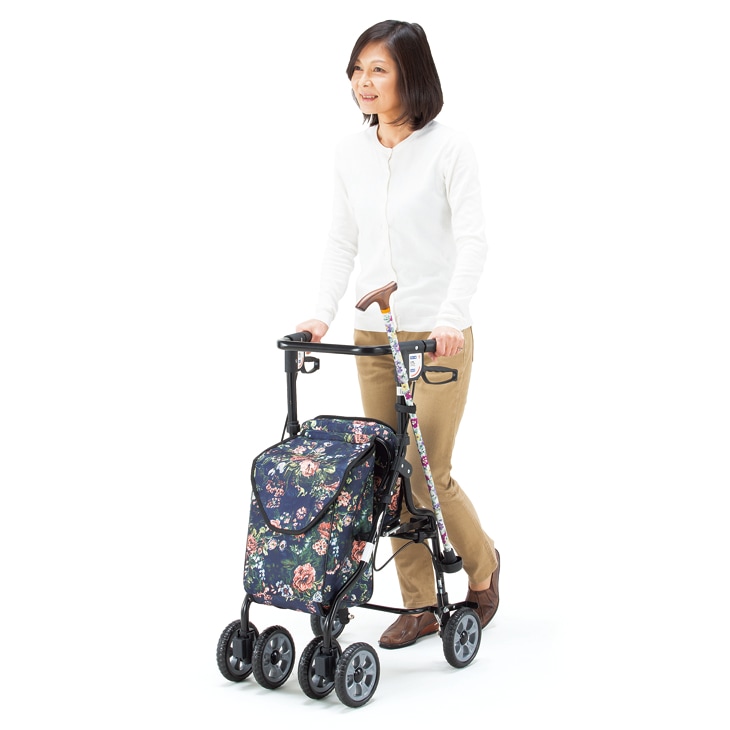 SATSUKI シルバーカー ネイビー 花柄 楽天市場】サツキ シルバーカーの通販