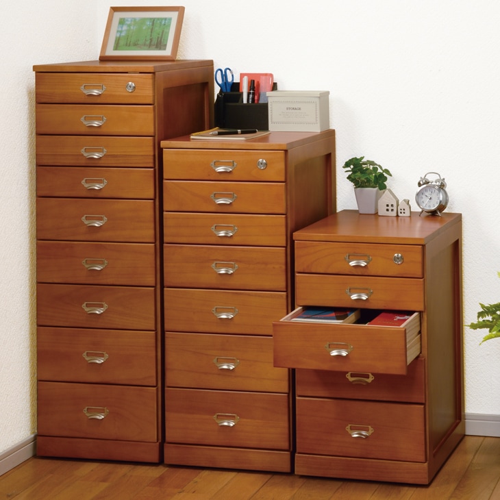天然木書類整理チェスト A4 7段