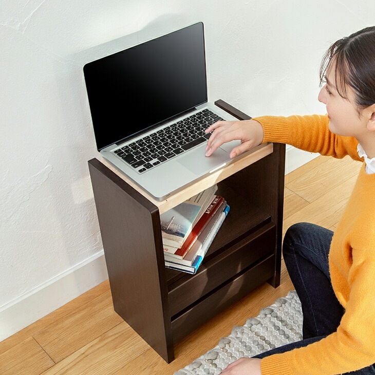 大川産 職人が作る ラック付きチェスト