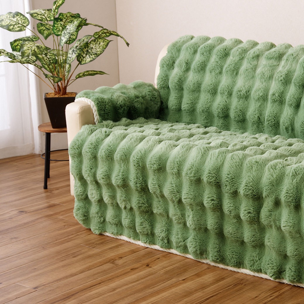 ラビットファー　スフィア ふわふわラビットファー調ソファカバー 3人掛用 150×160cm｜ファミリー