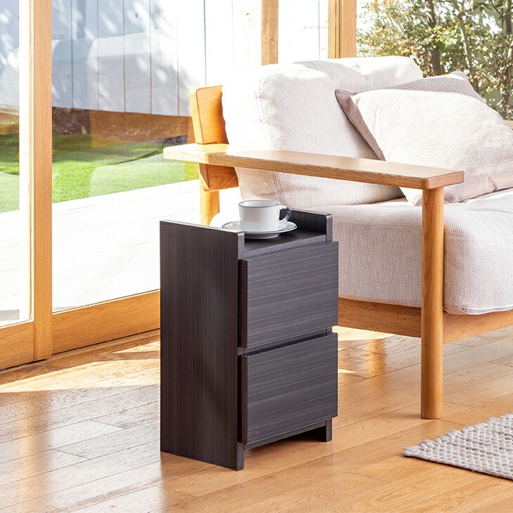 大川産 職人が作る スリムワゴンチェスト