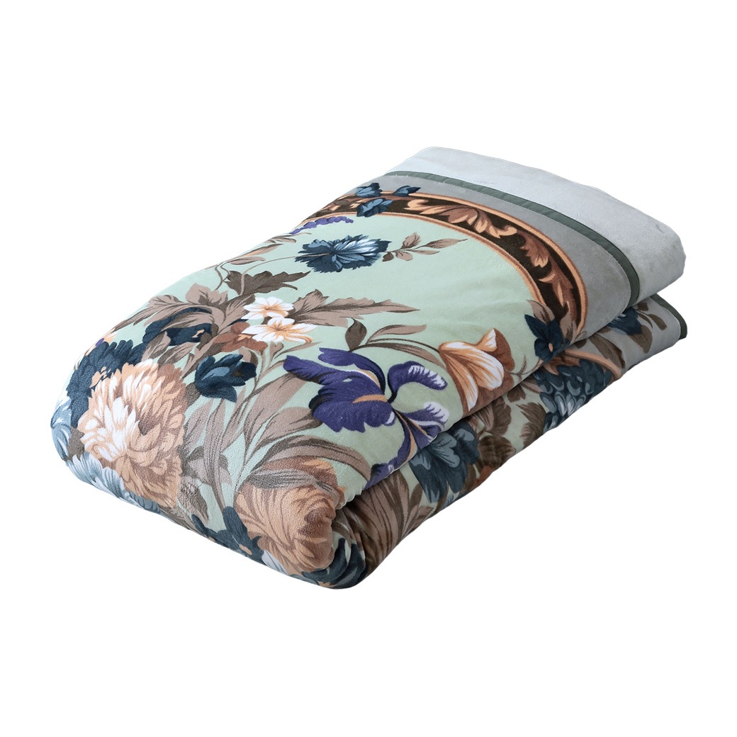 掛布団カバーになる衿付マイヤー2枚合わせ毛布