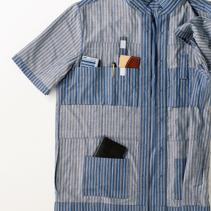 10ポケットストライプシャツジャケット2色組 同サイズ