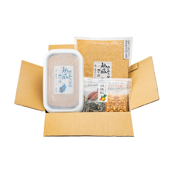 熟成ぬか漬けセット ぬか床2kg ぬか床容器 調味料セット｜ファミリー