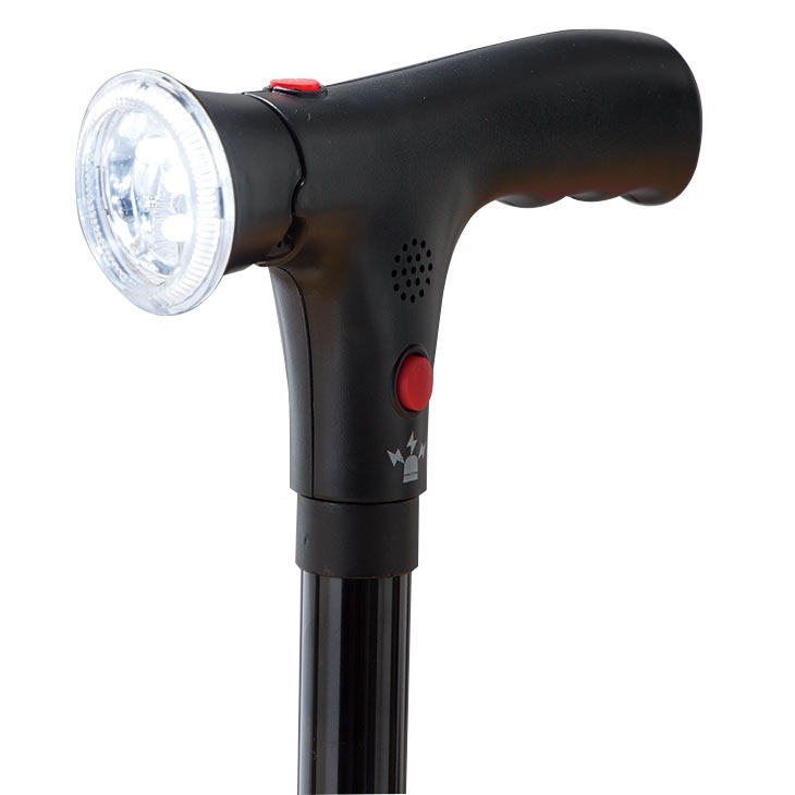 ファミラ 立ち上がり補助ハンドル付き セーフティーステッキ LEDライト・ブザー付き