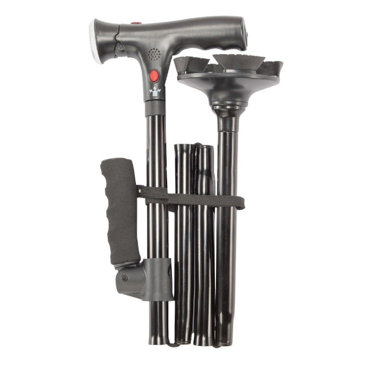 ファミラ 立ち上がり補助ハンドル付き セーフティーステッキ LEDライト・ブザー付き