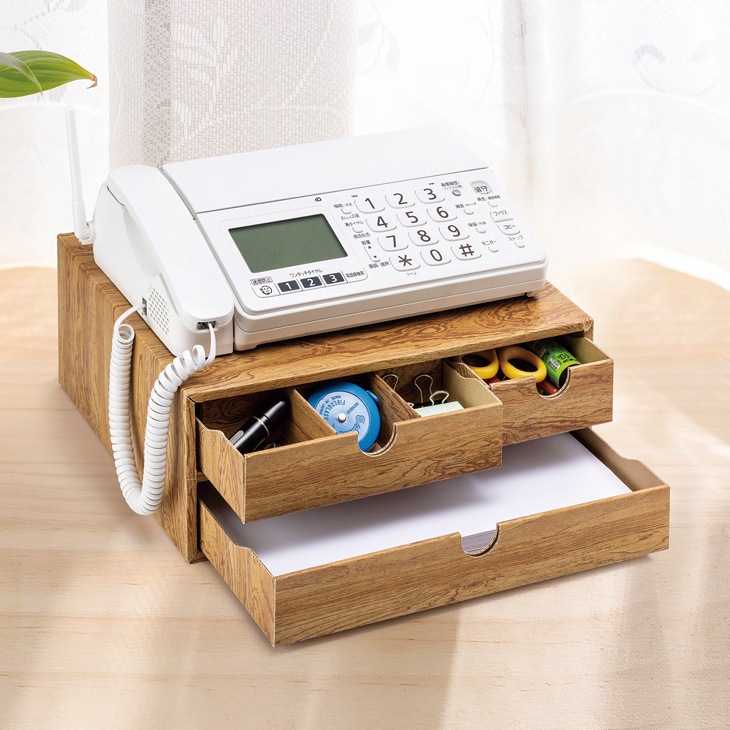 木目調卓上FAX台｜ファミリー・ライフ公式通販