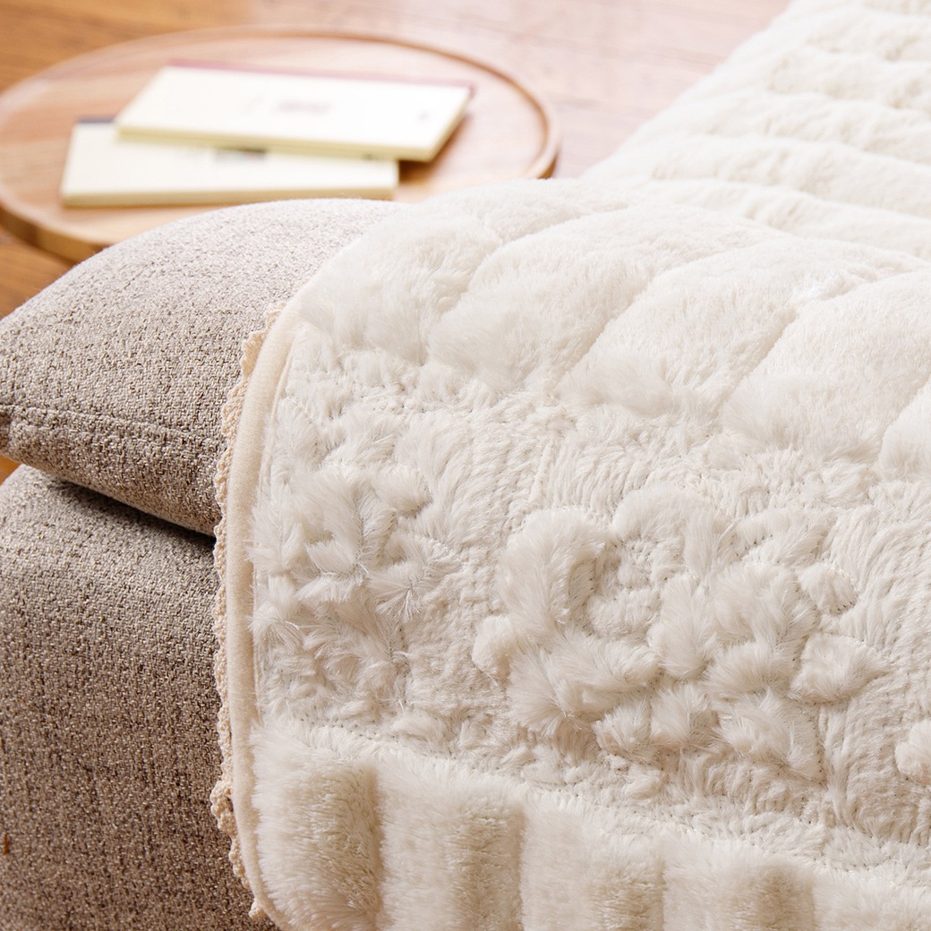 トーション付きふわふわローズソファカバー 1人掛用