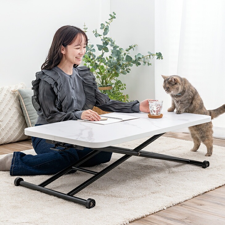 らくらく昇降式テーブル 無段階昇降 完成品