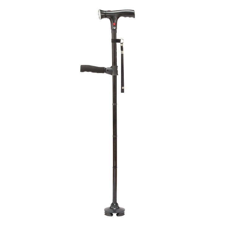 ファミラ 立ち上がり補助ハンドル付き セーフティーステッキ LEDライト・ブザー付き 2本組