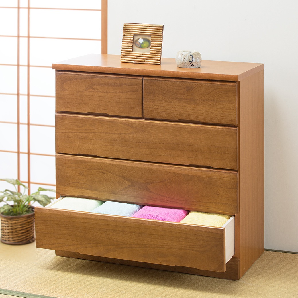 大川産 天然木衣類収納チェスト 60cm幅6段｜ファミリー・ライフ公式通販