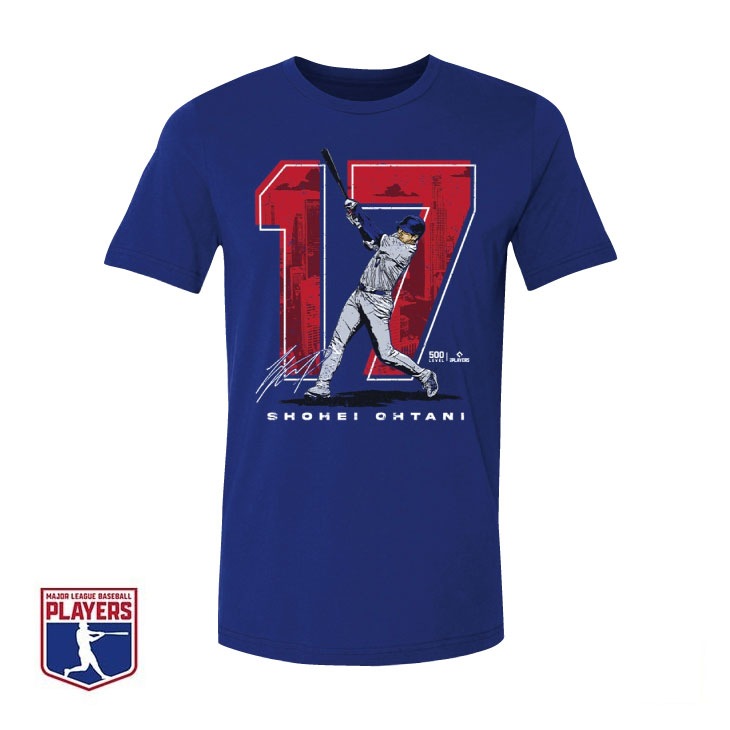 MLBPA公式ライセンス 大谷翔平 グラフィックTシャツ ドジャーズネームナンバー柄