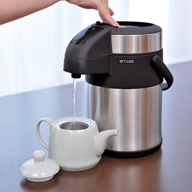 TIGER タイガー 業務用 ステンレスエアーポット セキュリティーポット TIGER タイガー 魔法瓶 ステンレスエアーポット 4L｜ファミリー