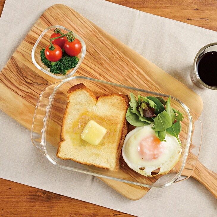 HARIO ハリオ 耐熱ガラス製トースター皿 3個セット 大×1・小×2