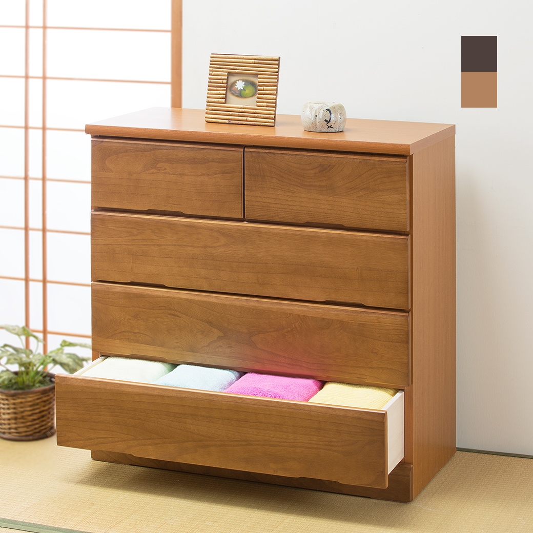 大川産 天然木衣類収納チェスト 80cm幅6段｜ファミリー・ライフ公式通販