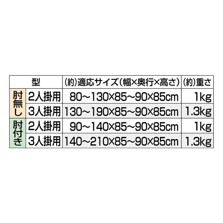 グ~ンと伸びるフィット式ソファカバー 肘付き 3人掛用