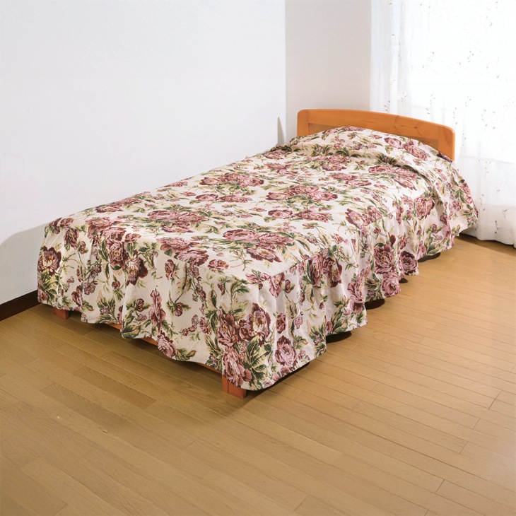 日本製 豪華なゴブラン調ベッドカバー セミダブル｜ファミリー・ライフ