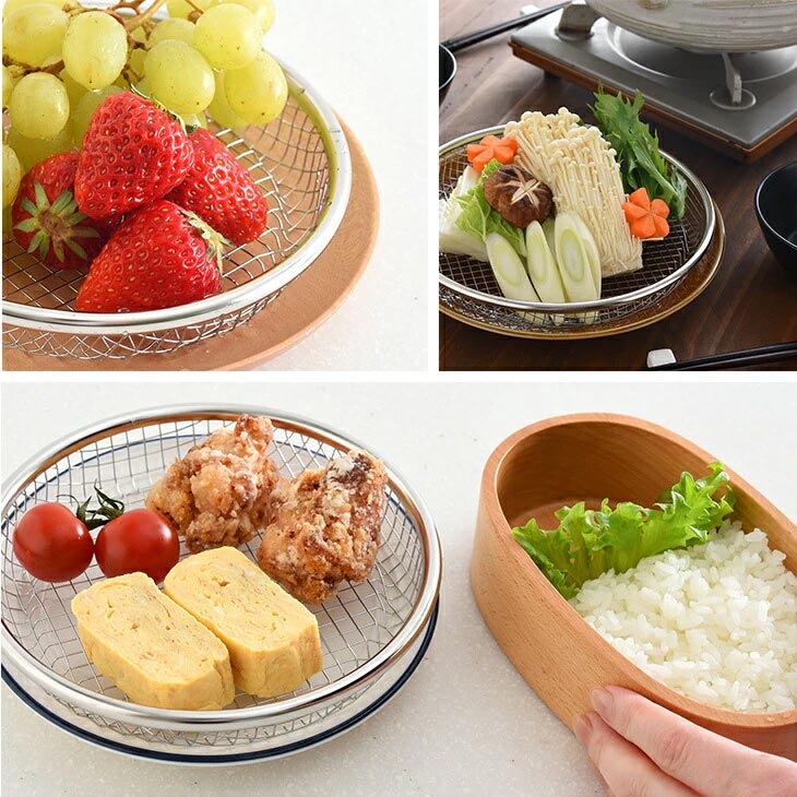 新潟県燕三条産 ステンレス製 ザル お皿のざる3点セット｜ファミリー