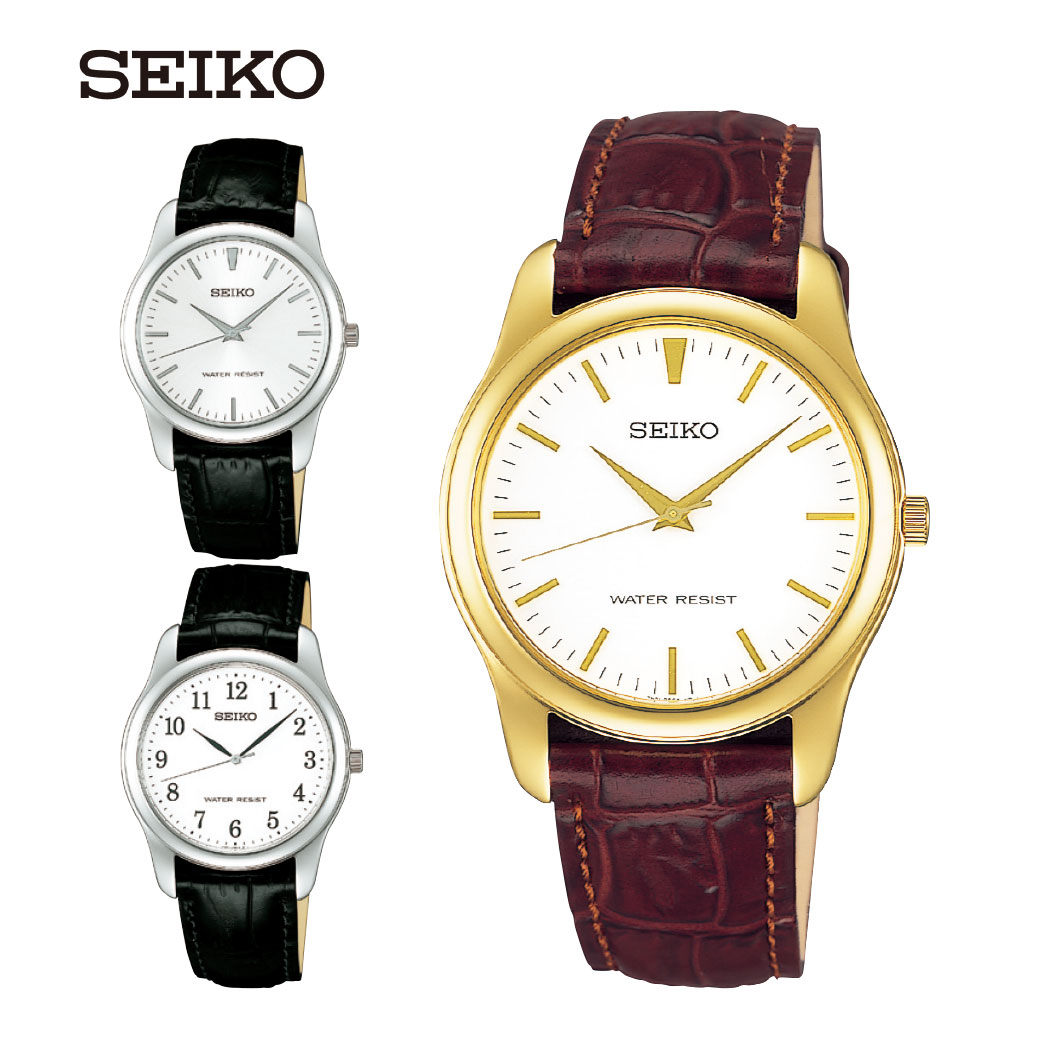 SEIKO セイコー 本革クオーツ 紳士用ウォッチ SCXP