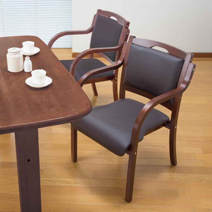 介護福祉士がお薦めする立ち座りサポートダイニングチェア 同色2脚組