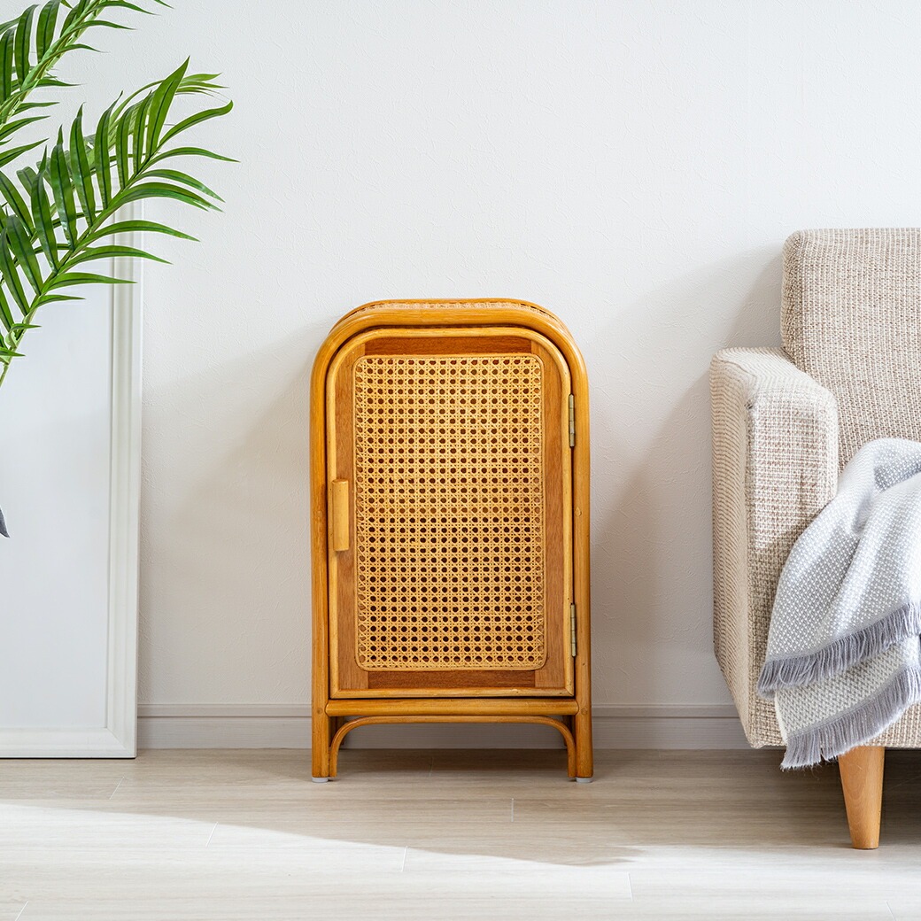 天然籐かごめ編みキャビネット｜ファミリー・ライフ公式通販