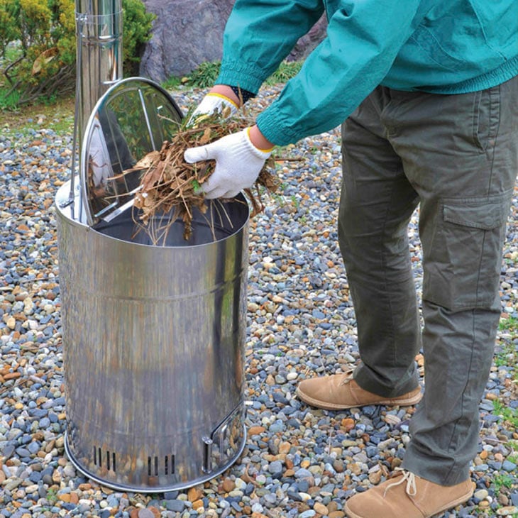 日本製 落ち葉・庭枝焼却器 75L