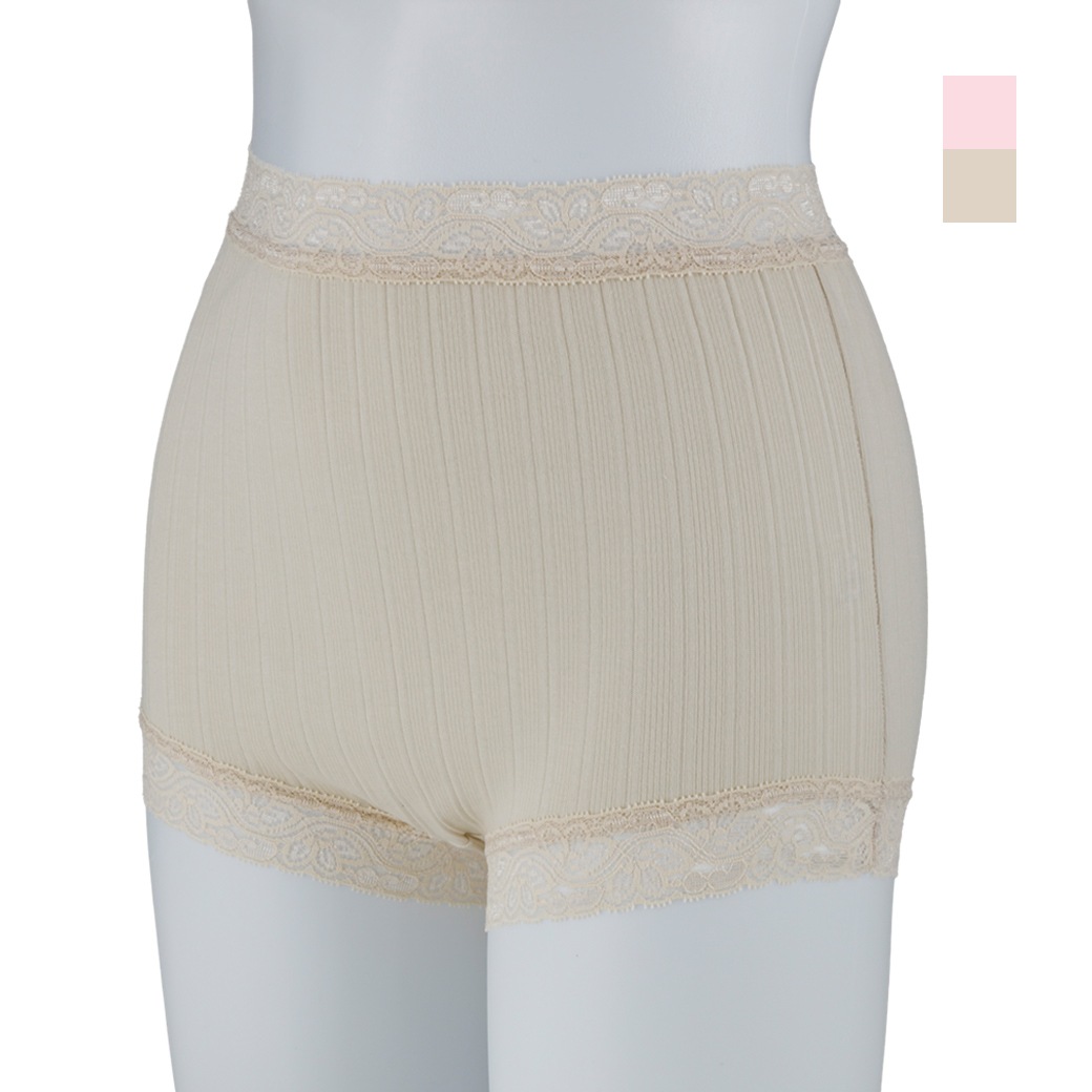 綿100%国産よく伸びるノーライン1分丈ショーツ3枚組 同サイズ