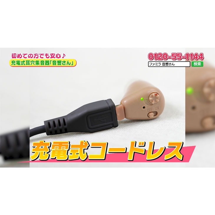 充電式楽らく耳穴集音器 音響さん 2個組｜ファミリー・ライフ