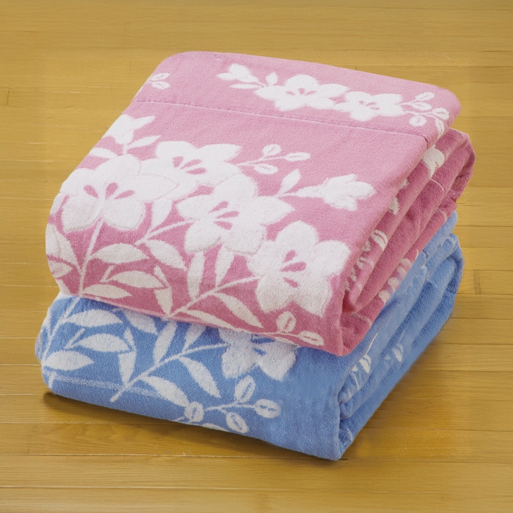 今治産桔梗柄ボリュームタオルケット