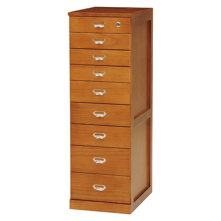 天然木書類整理チェスト 9段