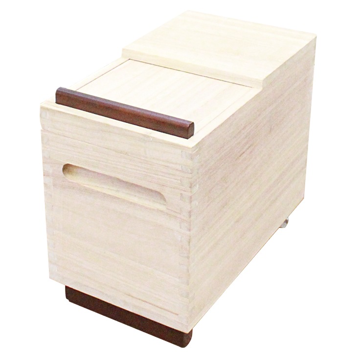 桐製 米びつ 5kg スライド式 桐製 米びつ 5kg スライド式 増田桐箱店